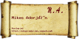 Mikes Adorján névjegykártya